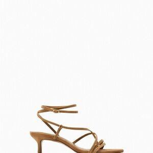 Zara Suede Tan Strappy Sandals